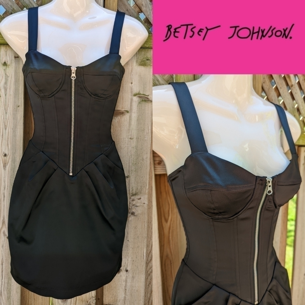 BETSEY JOHNSON black Mini dress 0 xs - Picture 3 of 10